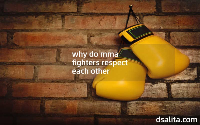 why do mma fighters respect each other